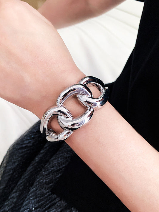 Normcore Geometric Hollow Solid Color Bracelet Accessories