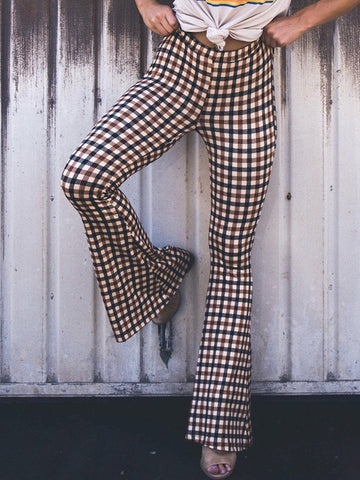 Flared Pants Plaid Pants Trousers