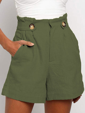 High Waisted Loose Pleated Split-Joint Shorts Bottoms