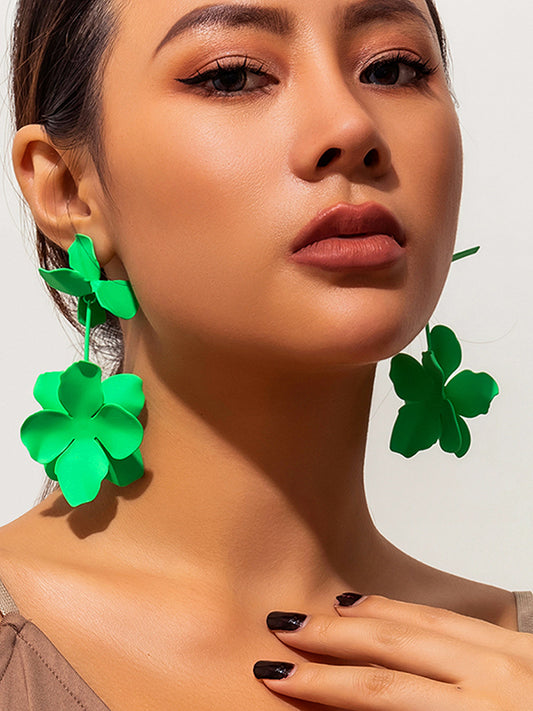 Flower Shape Drop Earrings Earrings Accessories