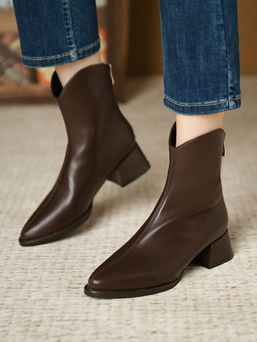 Pointed-Toe Split-Joint Zipper Boots Chelsea Boots