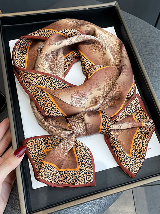 Urban Leopard Printed Silk Imitation Scarf