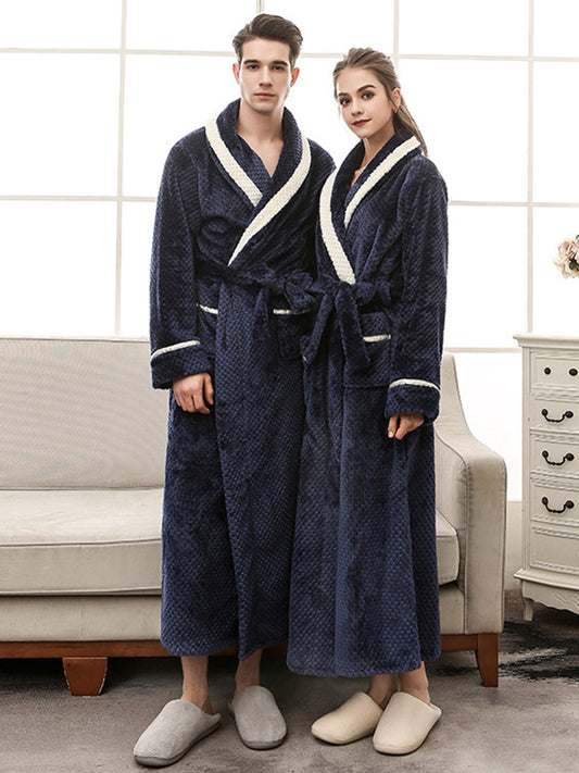 Comfortable Solid Warm Pajama Robe