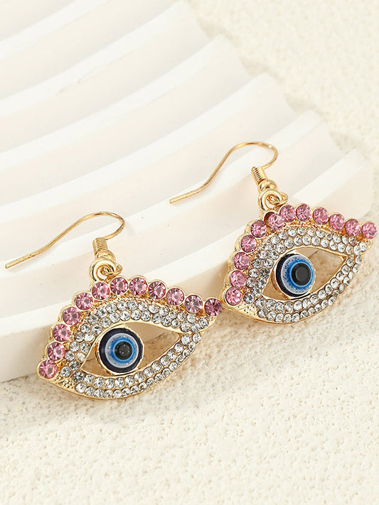 Contrast Color Eye Shape Drop Earrings Earrings Accessories