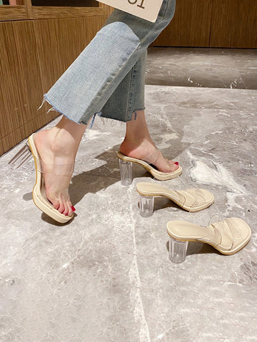 Open Toe Transparent Platform Shoes Sandals