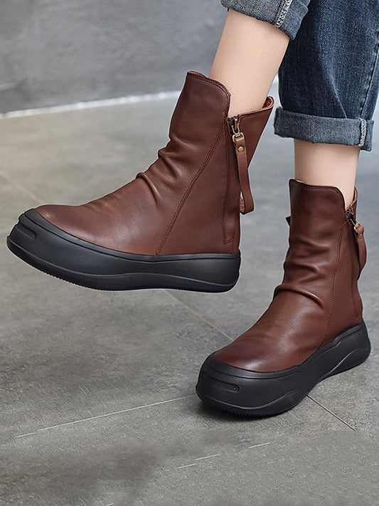 Original Irregular Casual Zipper Booties