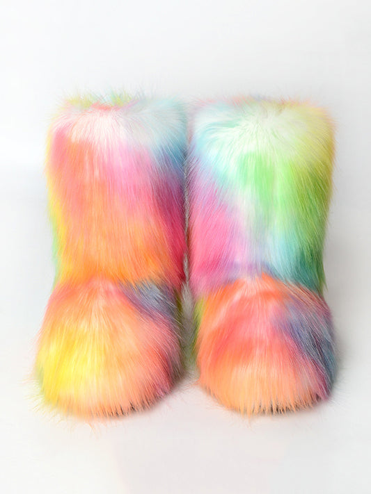 Colorful Keep Warm Round-Toe Boots