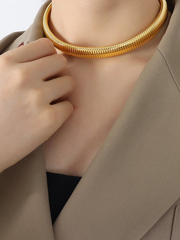 Pleated Solid Color Dainty Necklace Necklaces Accessories