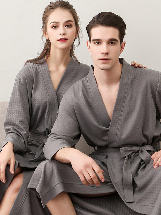 Comfortable Solid Bandage Thin Pajama Robe