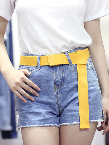 Casual 7 Colors Solid Color Canvas Weave Belt