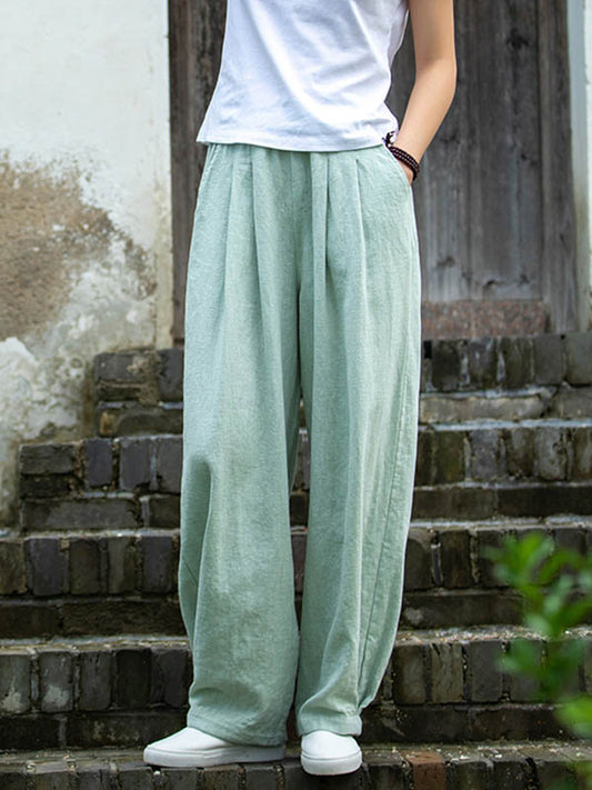 Vintage Loose Solid Color Casual Lantern Pants