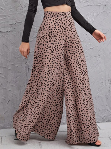 Loose Wide Leg Leopard Pants Trousers