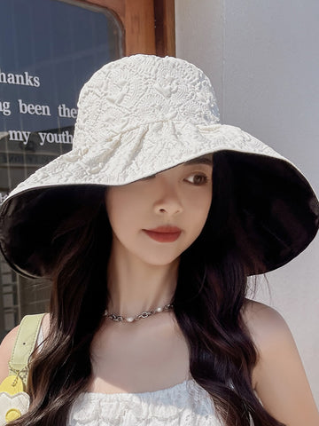 Simple Anti-UV Floral Fisherman Hat Sun Hat