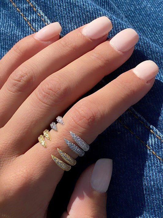 Simple Casual Zircon Adjustable Ring