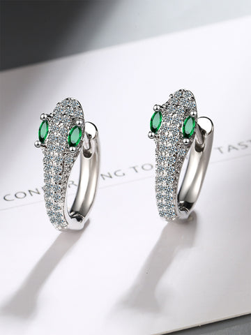 Original Rhinestone Snake Shape Earrings