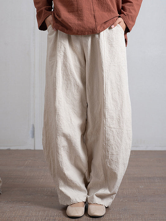 Simple High Waisted Solid Color Wide Leg Pants