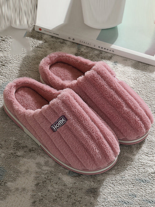 Indoor Warm Non-Slip Solid Color Slippers