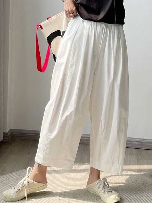 Loose Elasticity Solid Color Casual Pants Bottoms